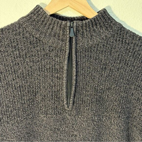 Great Northwest Black Gray Men’s XXL Quarter Zip Sweater with Ribbed Cuffs. - Picture 3 of 9